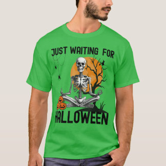 Camiseta Skeleton Summer Spooky Vibes Just Waiting For Hall
