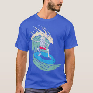 Camiseta Skeleton Surfing Halloween Hawaii Surfer Ride