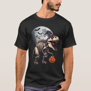 Camiseta Skeleton T Rex Dinossauro Dia de as Bruxas engraça