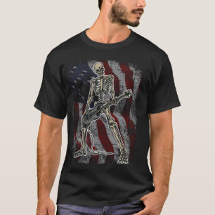 Camiseta Skeleton tocando latão para assistentes e latão de