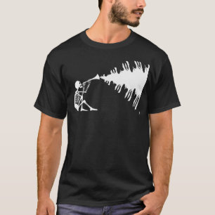Camiseta Skeleton tocando música de Fazer Horn