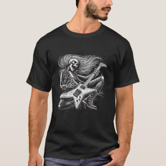 Camiseta Skeleton Tocando Presentes Musicais Para Homens Mu