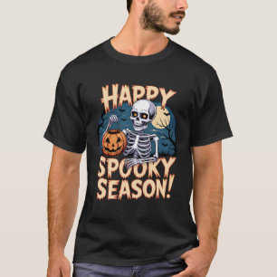 Camiseta Skeleton Trick-or-Treat Spooky Design
