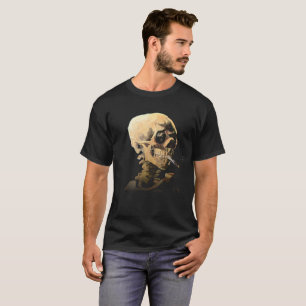 Camiseta Skeleton with Burning Cigarette - Van Gogh