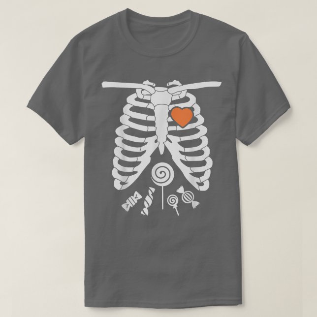 Camiseta Skeleton X Ray Candy Cage Halloween T  (Frente do Design)