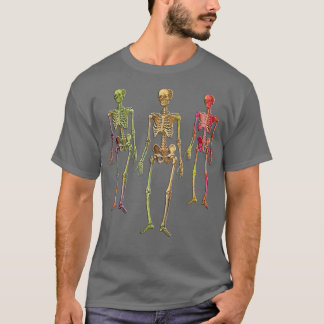 Camiseta Skeletons assustadores entram em ação ou tratam 