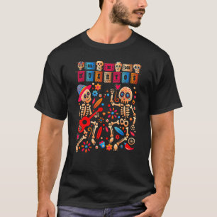 Camiseta Skeletons Dançantes Cute Dia De Los Muertos