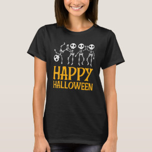 Camiseta Skeletons Dançantes Feliz Dia das Bruxas