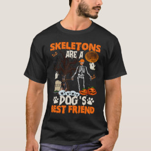 Camiseta Skeletons Dobermann É Amigo Dia de as Bruxas engra