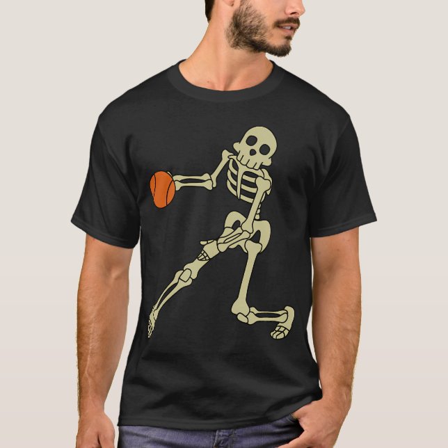 Camiseta Skeletons Engraçado Basquete Skeletons Halloween C (Frente)