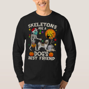 Camiseta Skeletons São Um Melhor Amigo Shih Tzu Hallowee