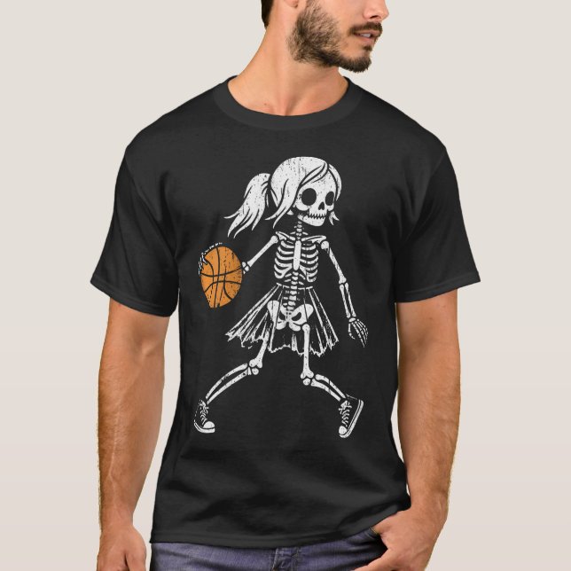 Camiseta Skeletons Spooky Basball Spooky Hall de Basquete (Frente)