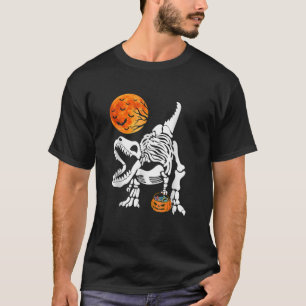 Camiseta Skelex Dinossaur Pumpkin Moon Bats Halloween