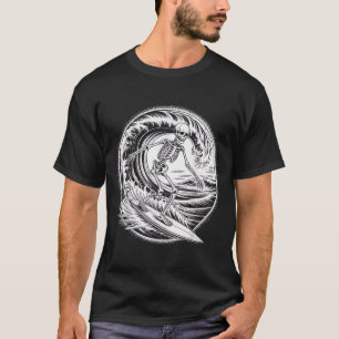 Camiseta Skelfer Surfer Vintage Grande Onda Surfing Surfing