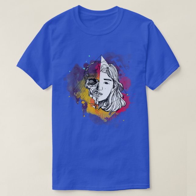 Camiseta Skelita de Animação Desenhada à Mão com Splash de  (Frente do Design)