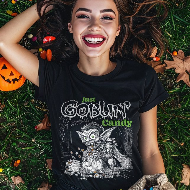 Camiseta Sketchy Only Goblin' Candy para Itens Mais Escuros (Criador carregado)