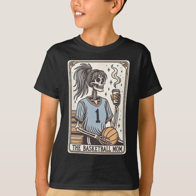 Camiseta Sketll Mom Tarot Card Skeleton Halloween Witchy Vi (Frente)