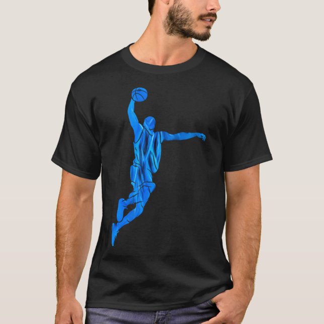 Camiseta Sketll Player Slam Dunk Blue Flames Abstract Art S (Frente)