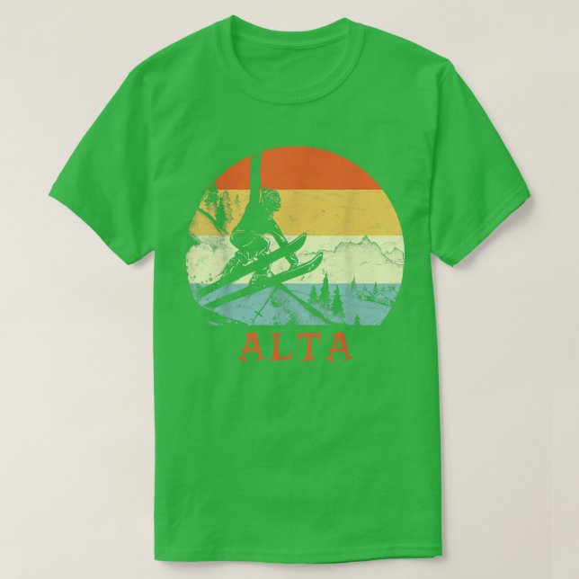 Camiseta Ski Alta, Utah Vintage Retro Sking Neve (Frente do Design)