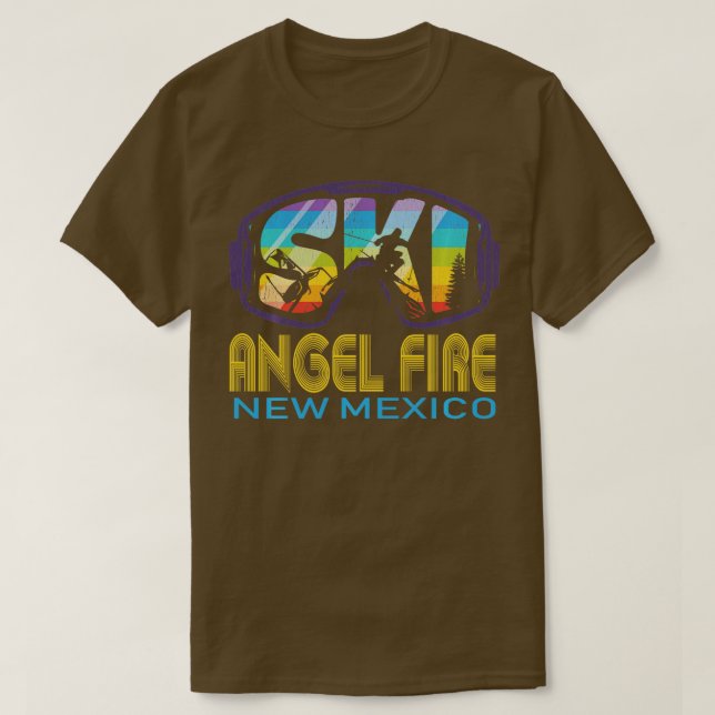 Camiseta Ski Angel Fire Novo México Férias de Esqui Longa V (Frente do Design)