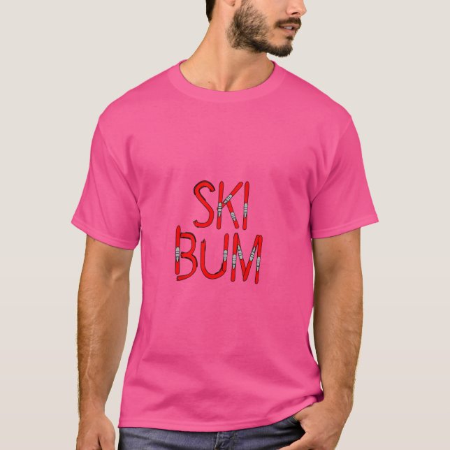 Camiseta Ski Bum Skis Engraçado Esportes De Inverno (Frente)