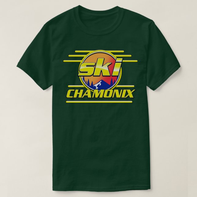 Camiseta ski Chamonix 80s (Frente do Design)