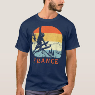 Camiseta Ski France Vintage Retro Snow Skiing Vacing