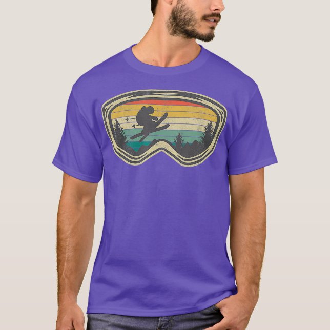 Camiseta Ski Goggles Mountain Snow Skiing Retro Winter (Frente)