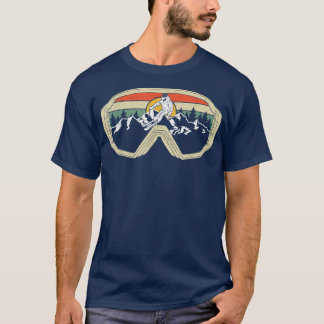 Camiseta Ski Goggles Mountain Snow Skiing Retro Winter Vaca