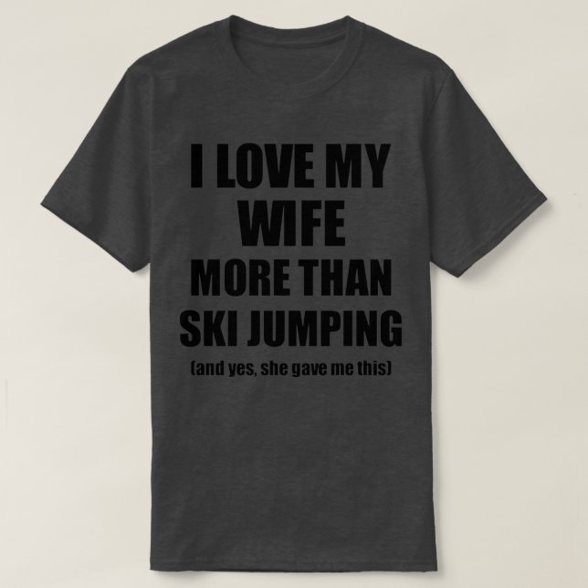Camiseta Ski Jumping Husband Engraçada Ideia De Namorados P (Frente do Design)