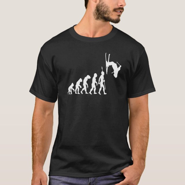 Camiseta Ski Jumping Outfit Skiing Snow Skier Evolution (Frente)