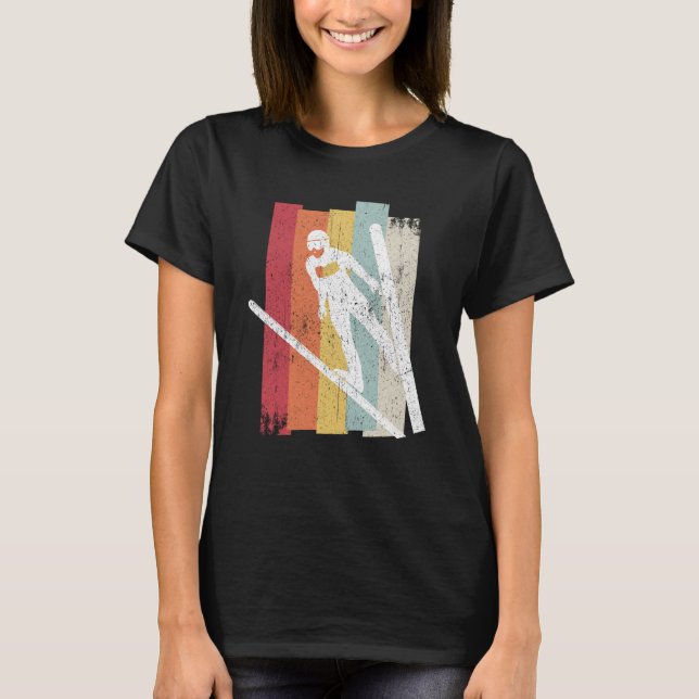 Camiseta Ski jumping retro ski flying winter sports ski jum (Frente)