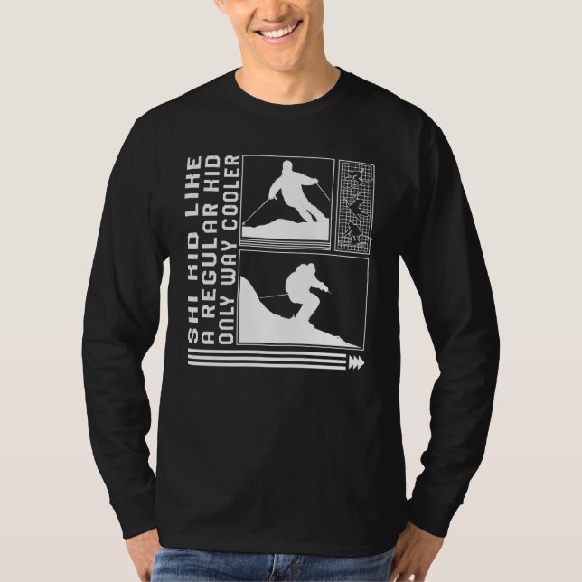 Camiseta Ski Kid Like A Regular Kid Only Way Cooler Skiing  (Frente)