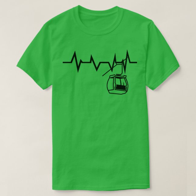 Camiseta Ski Lift Heartbeat Skier 1 (Frente do Design)