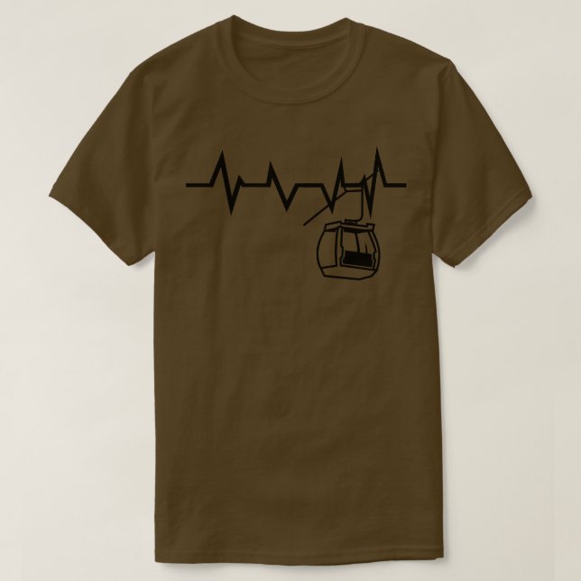 Camiseta Ski Lift Heartbeat Skier 2 (Frente do Design)