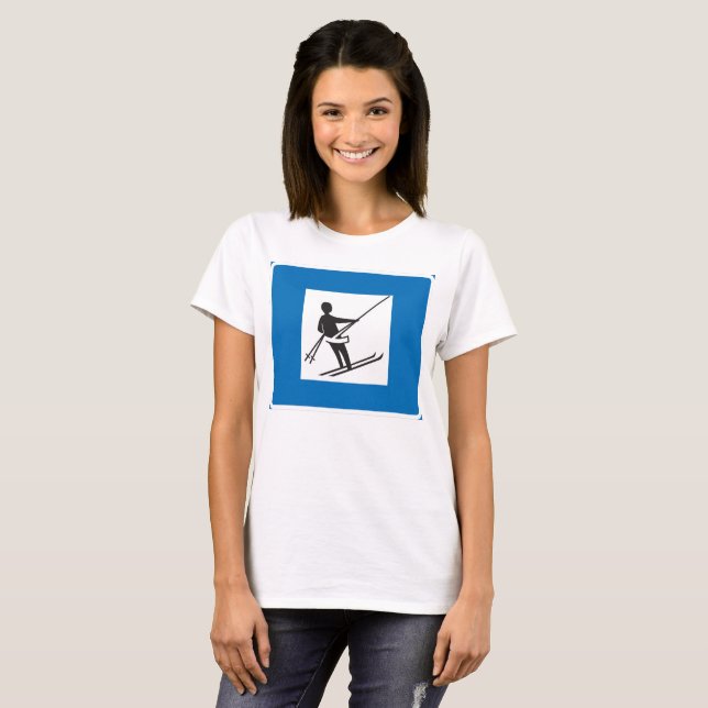 Camiseta Ski Lift Sign Womens T-Shirt (Frente Completa)