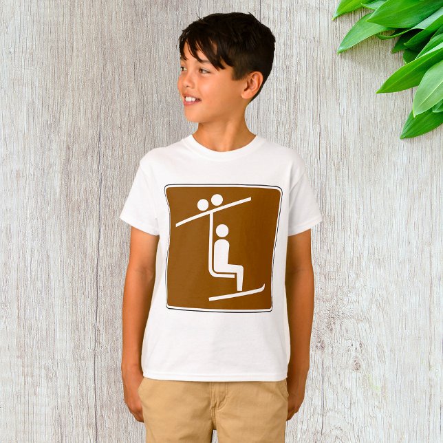 Camiseta Ski Lift Symbol Rustic Winter Sports Icon (Criador carregado)