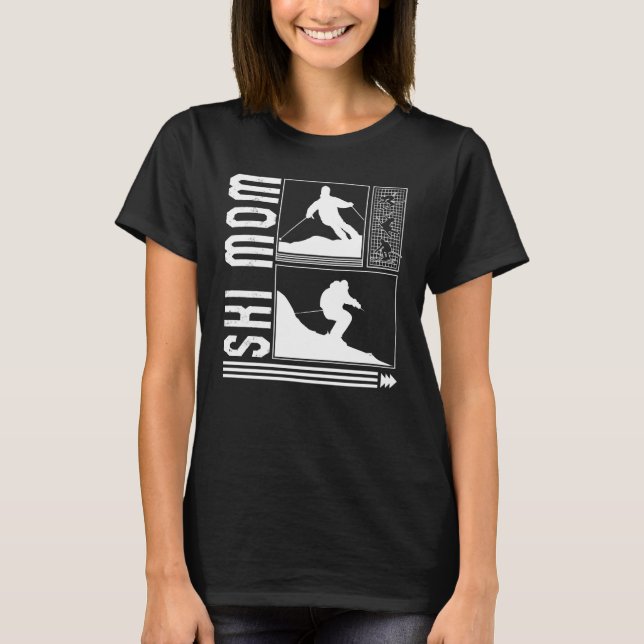 Camiseta Ski Mom Skiing Skier Winter Snowboard Snowboarder (Frente)