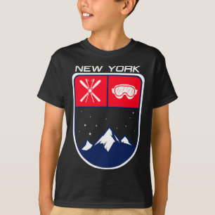 Camiseta Ski New York Mountain Skike Skiier Goggle Po