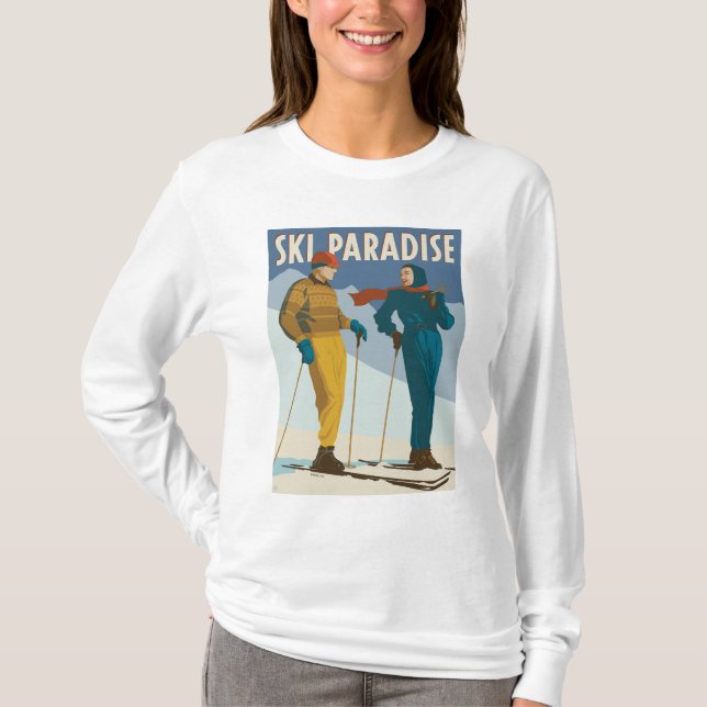 Camiseta Ski Paradise Vintage Impressão (Frente)