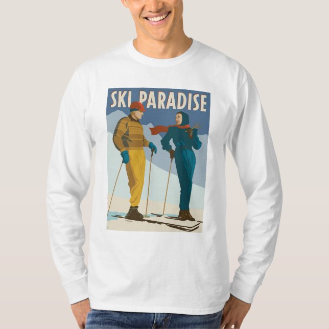Camiseta Ski Paradise Vintage Impressão (Frente)