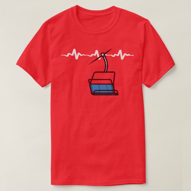 Camiseta Ski Ski Lift Heartbeat (Frente do Design)