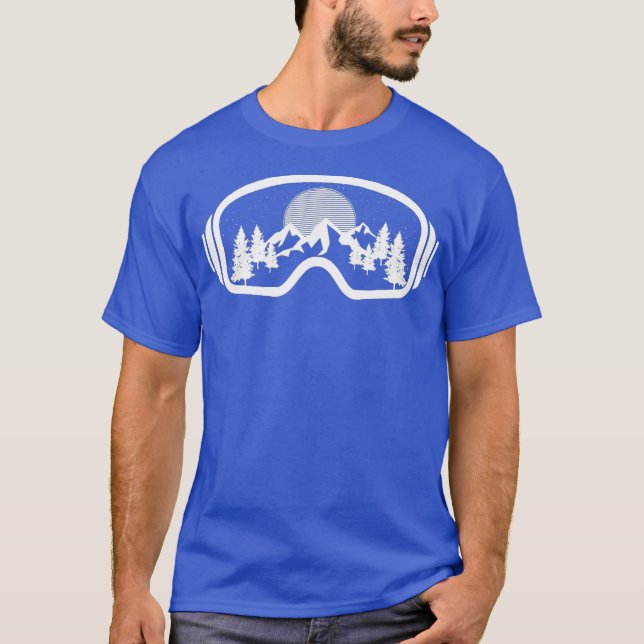 Camiseta Ski Snowboard Goggles Skiing Snow Mountain Gift (Frente)