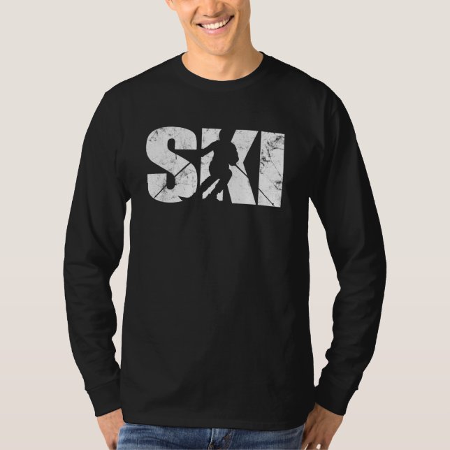 Camiseta Ski Snowboard Skiing Snow Mountain Winter Skiers V (Frente)