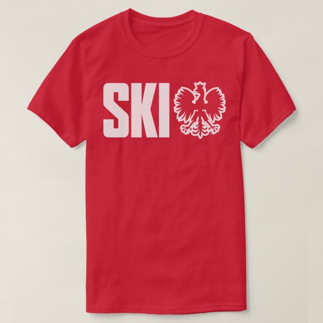 Camiseta SKI Sobrenome polonês termina no dia de Ski Dyngus (Frente do Design)