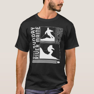 Camiseta Ski Sunday Maine Skier Skiier Winter Snowboa
