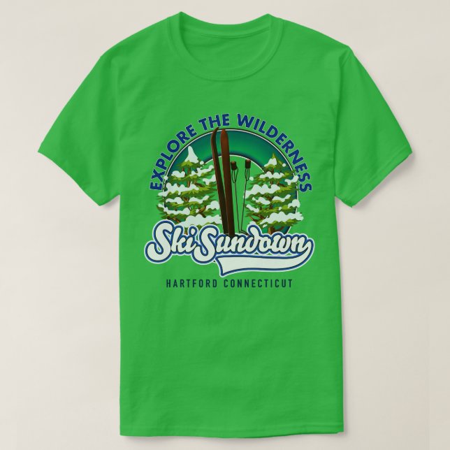 Camiseta Ski Sundown Hartford Connecticut poster de esqui (Frente do Design)