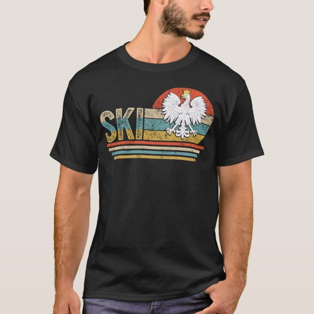 Camiseta Ski, Surname Shirt, SKI, Polônia, Polonês (Frente)