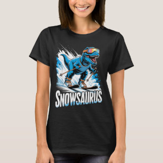 Camiseta Ski T-rex Winter Sport Skier Dino Funny Skiing Din