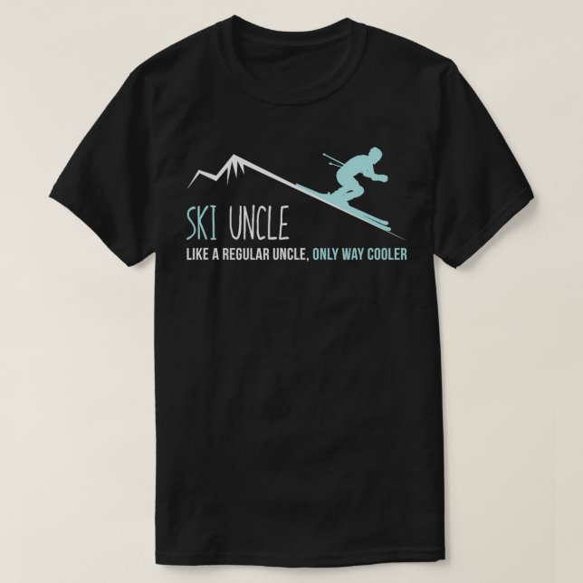Camiseta Ski Tio Engraçado Bonito Presente de Esqui de inve (Frente do Design)